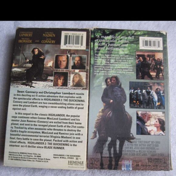 First Knight Highlander 2 Quickening Sean Connery VHS Cassette Tape Bundl for $2 - Picture 2 of 5